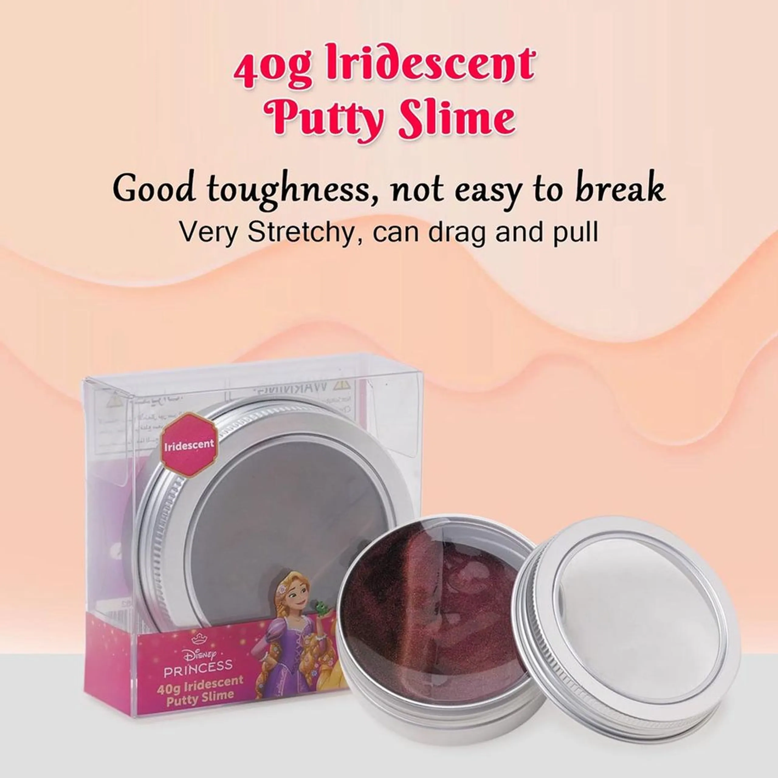 Disney Princess Iridescent Putty Slime - 40 gm Red Gold 3 years+