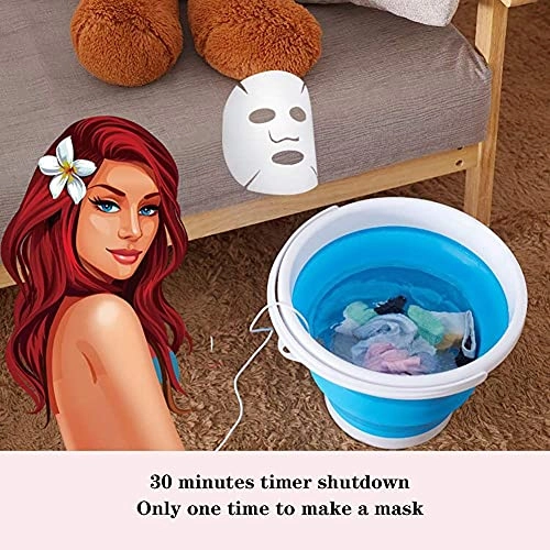 YQWHL Mini Washing Machine Folding Bucket Washer Mini Washer, Portable Travel Underwear And Socks Cleaner Removable Washing Machine