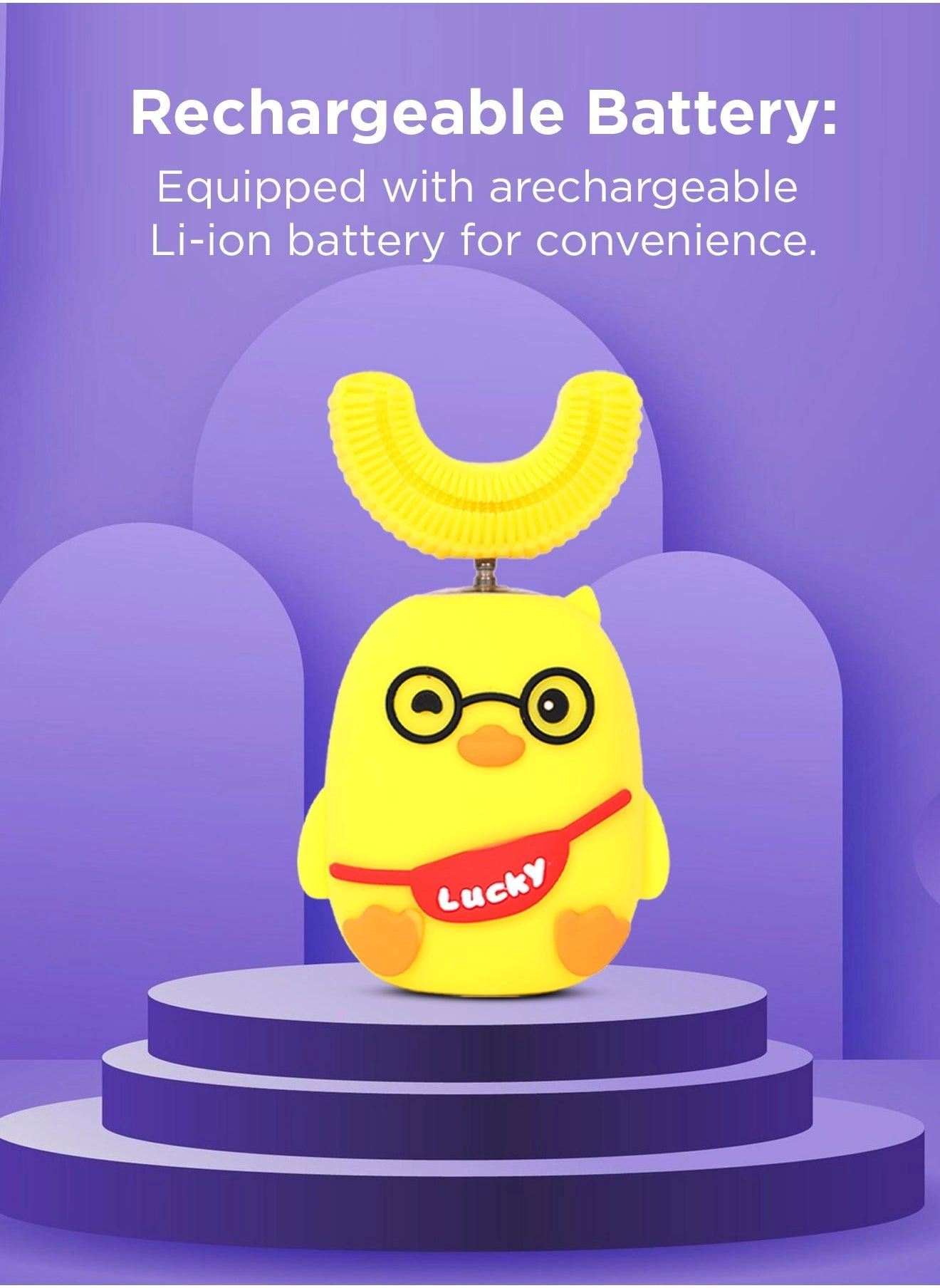 Super Clean U Junior - Yellow Rechargeable 2 Brushing Modes