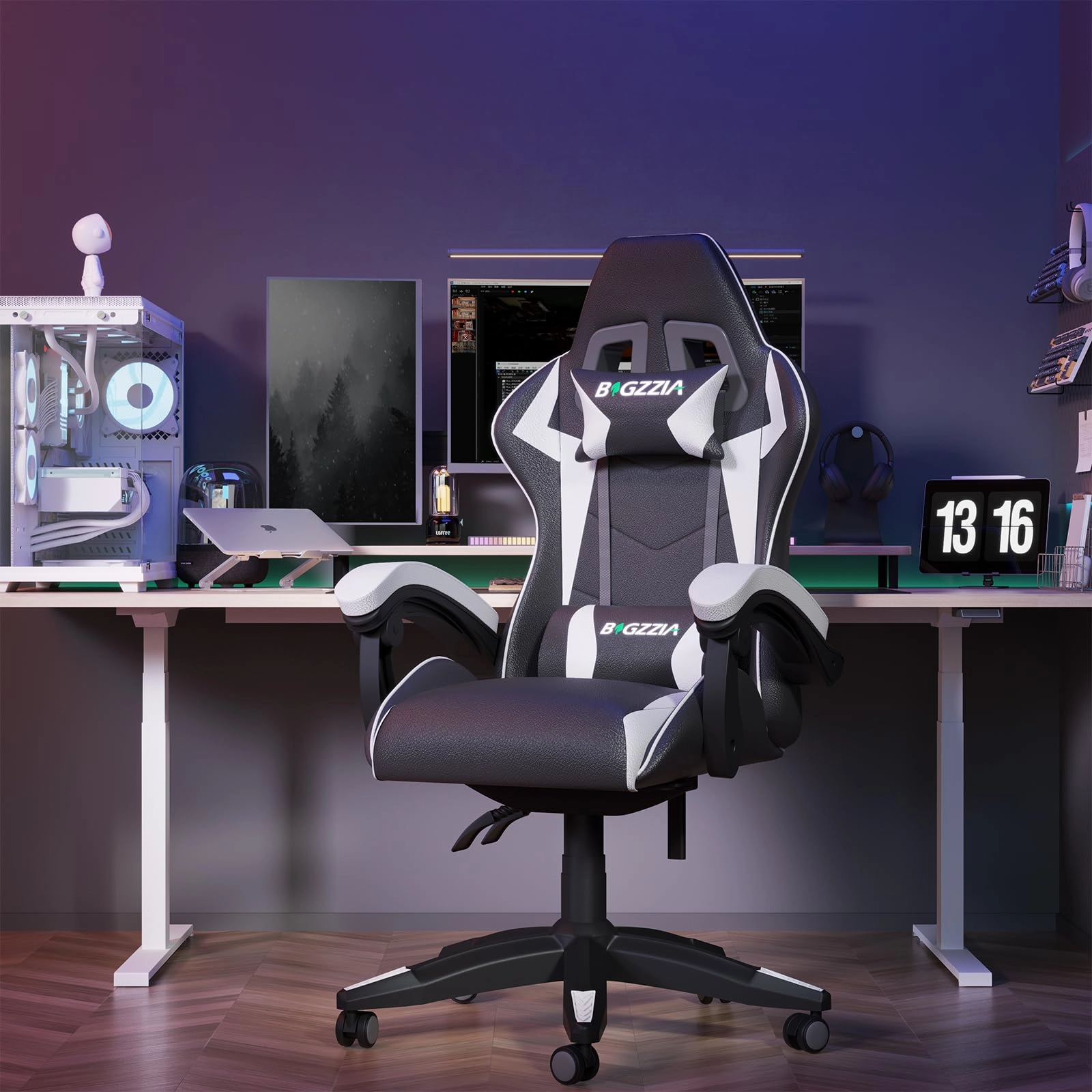 A gaming chair - Adjustable Height Reclining Feature