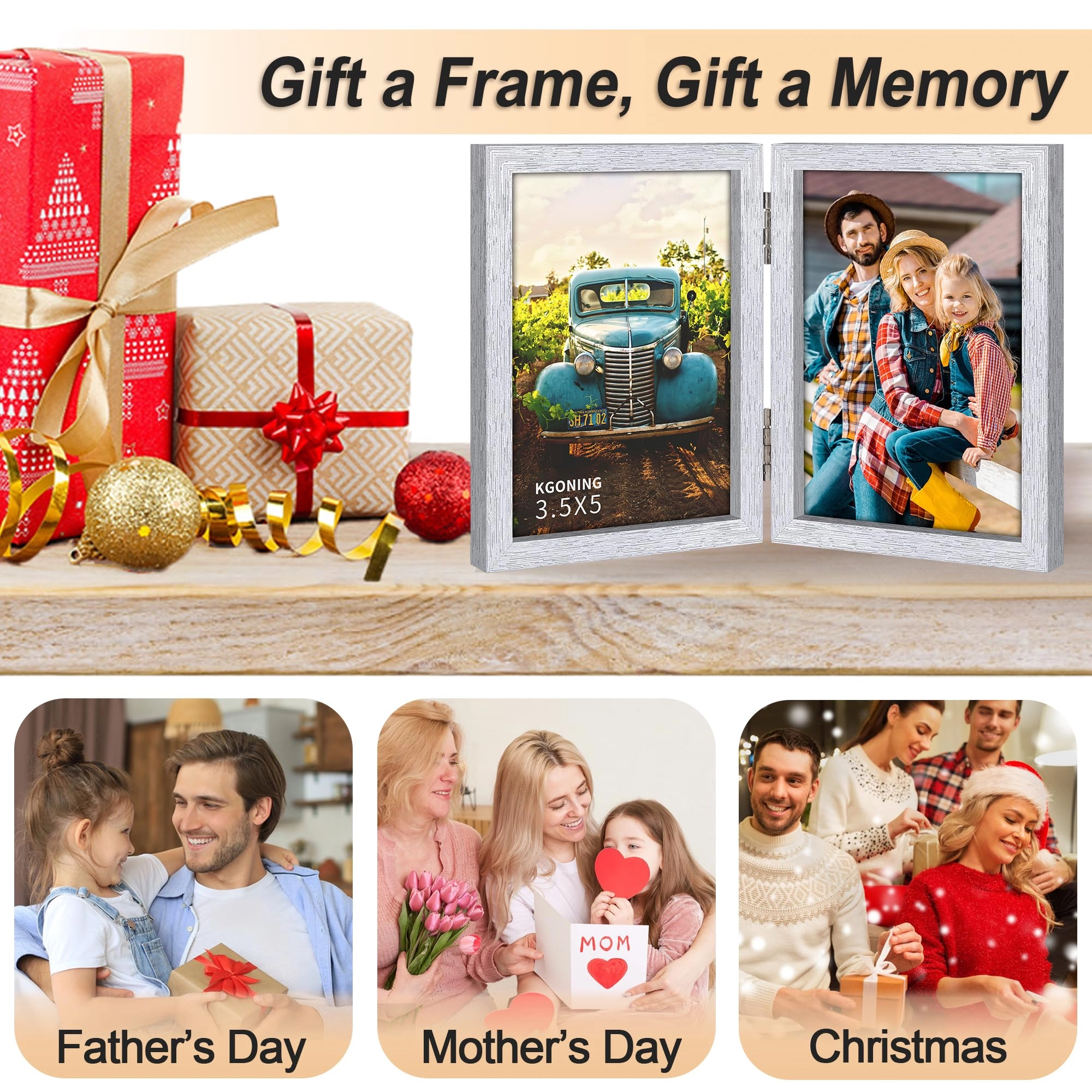 Double Picture Frame - 3.5x5 in 2 picture frames