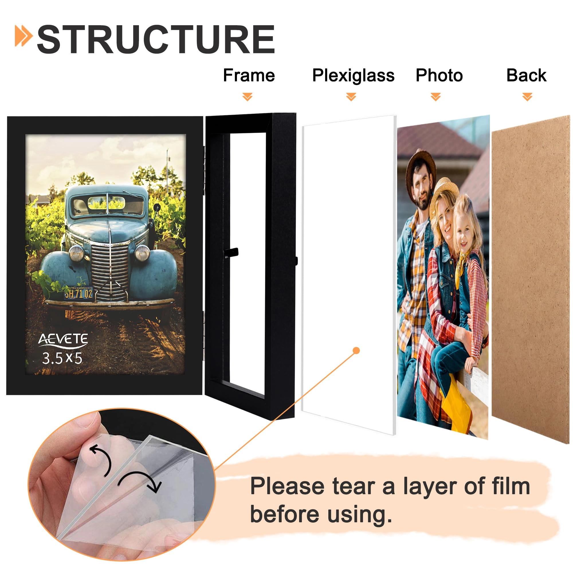 Double Picture Frame - 3.5x5 in 2 picture frames