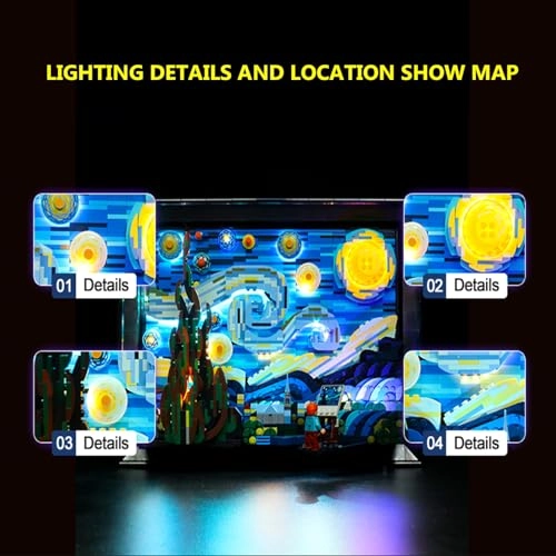 Vincent-Gogh The Starry-Night - lego-21333 LED Lighting Kit Compatible with Lego Building Blocks Model
