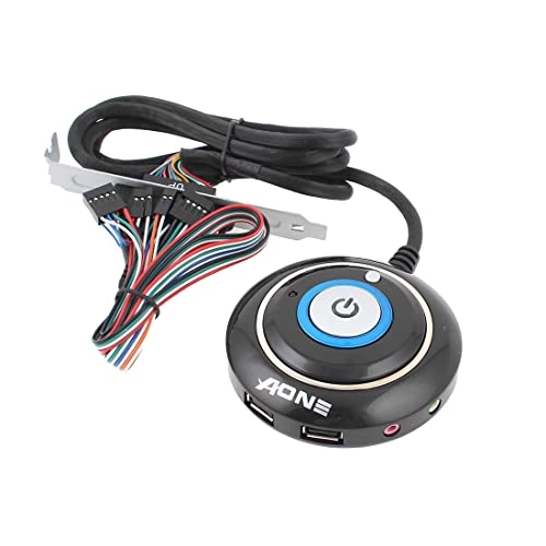 Dual USB 2.0 Port LED Light Desktop Power Reset Button Switch