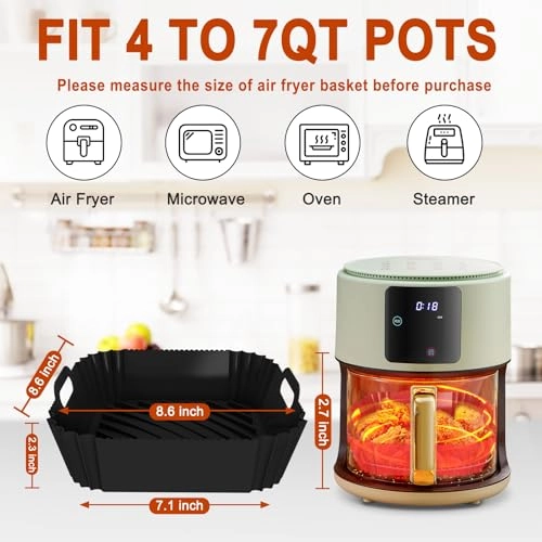 Air Fryer Liners - Silicone 2 Pack