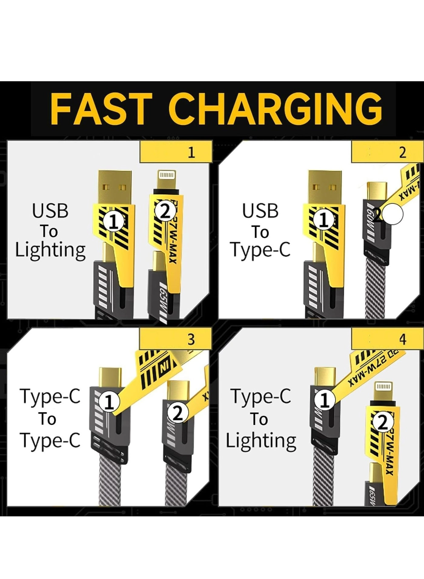 Charge Cable 65W USB-A to USB-C Braided