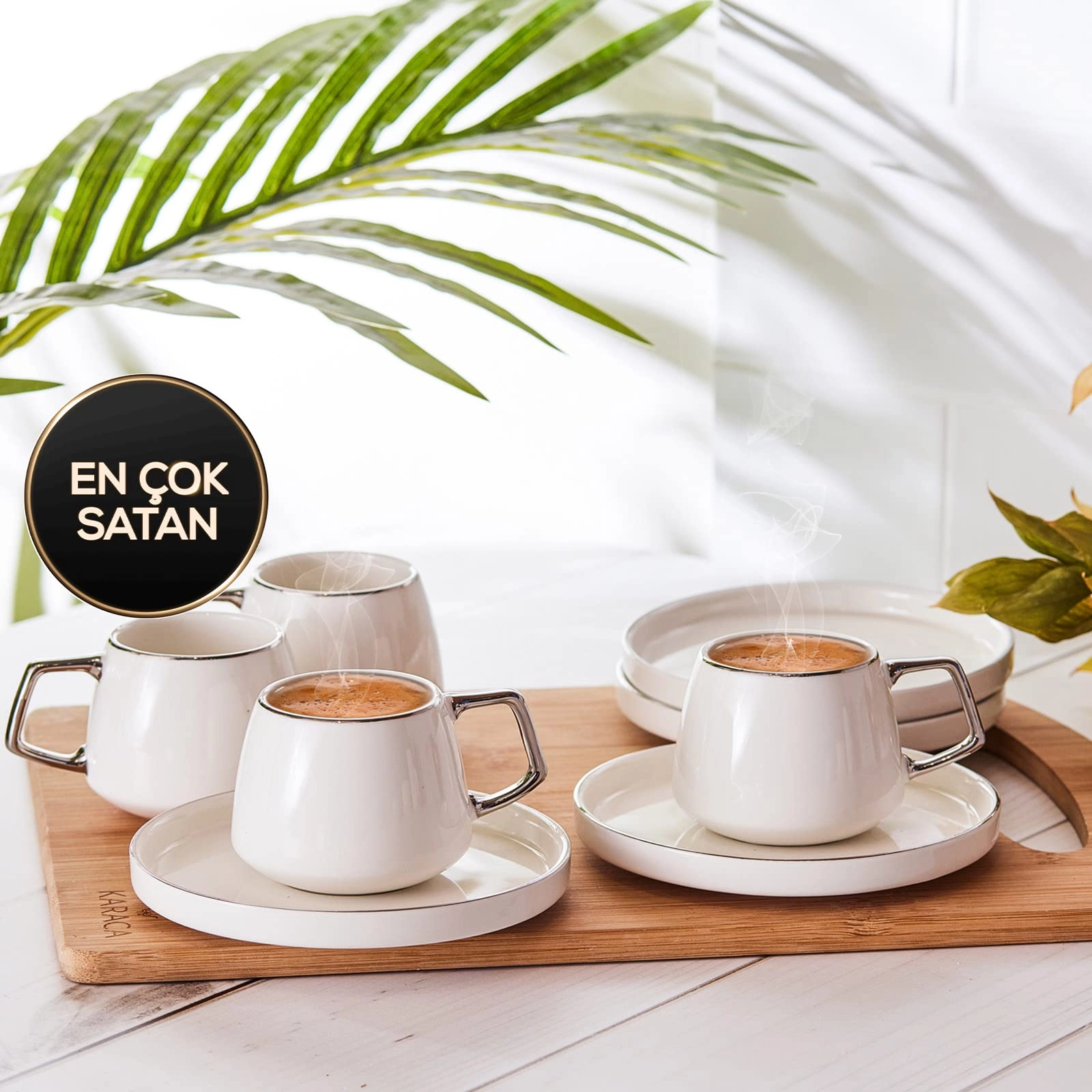 Saturn Coffee Cup - 12 pcs Platin Silver
