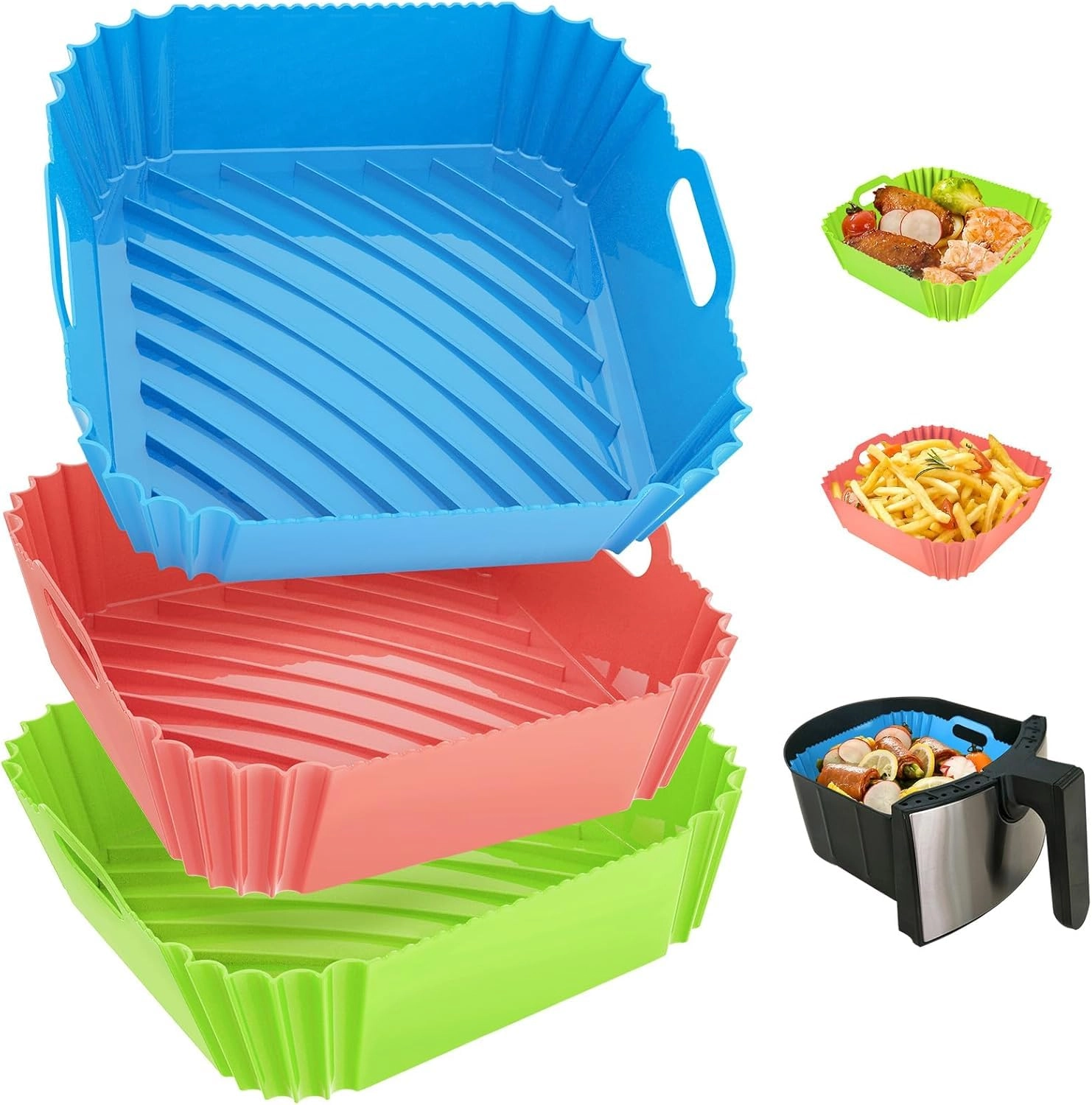 Silicone Air Fryer Liners - 3 Pcs