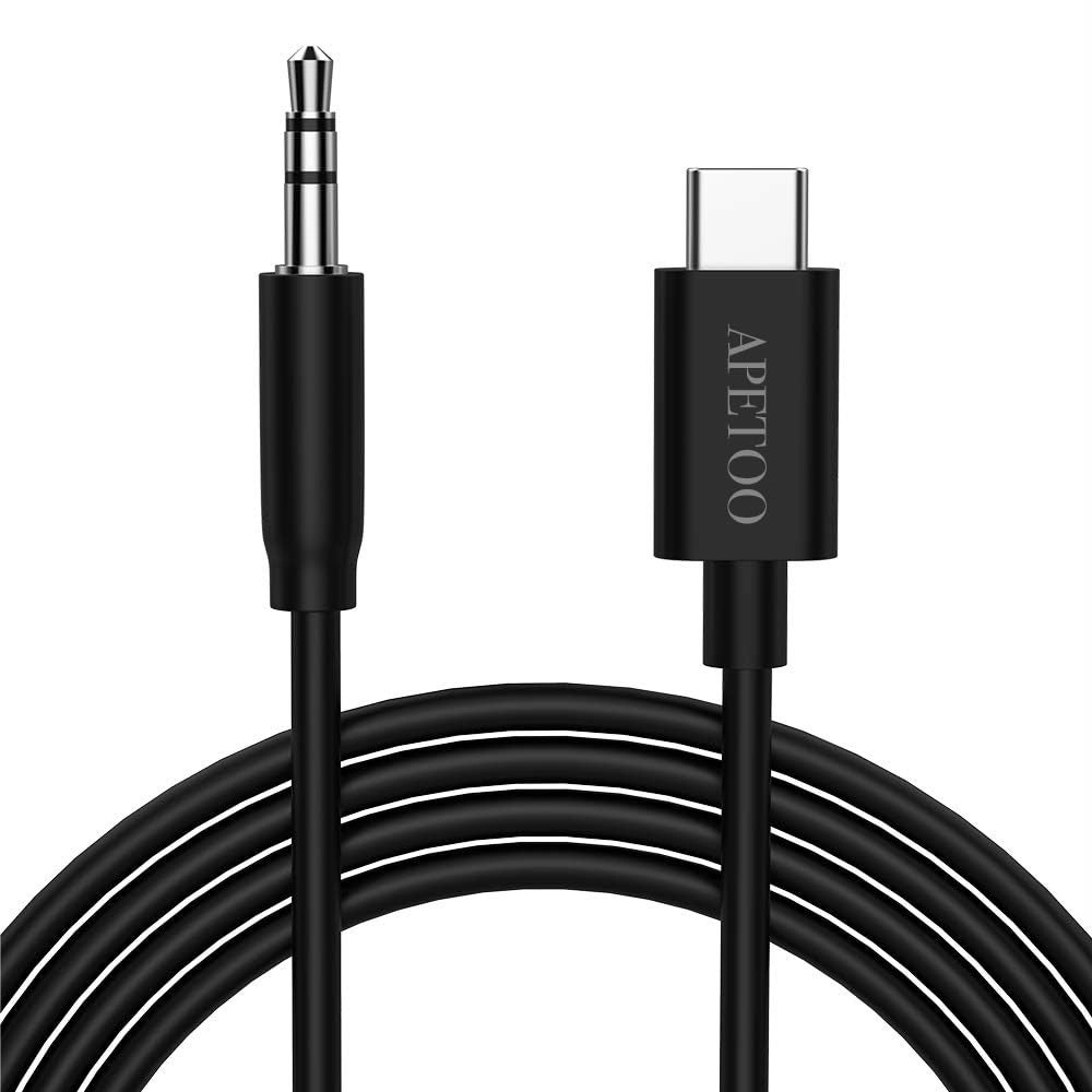 APETOO USB C to 3.5mm Aux Jack Cable - 6.6ft