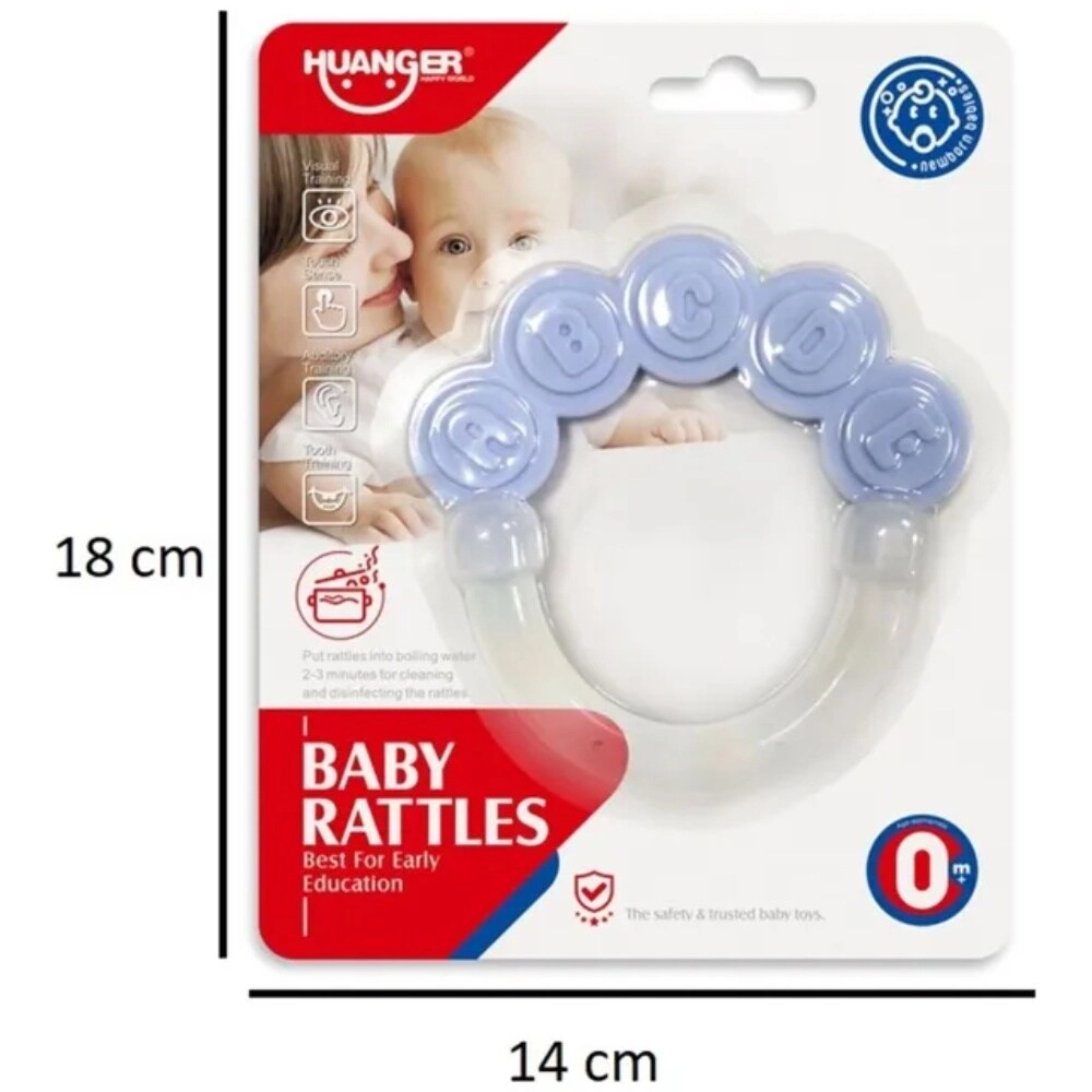 Baby Paw Teether - with Rattle Blue