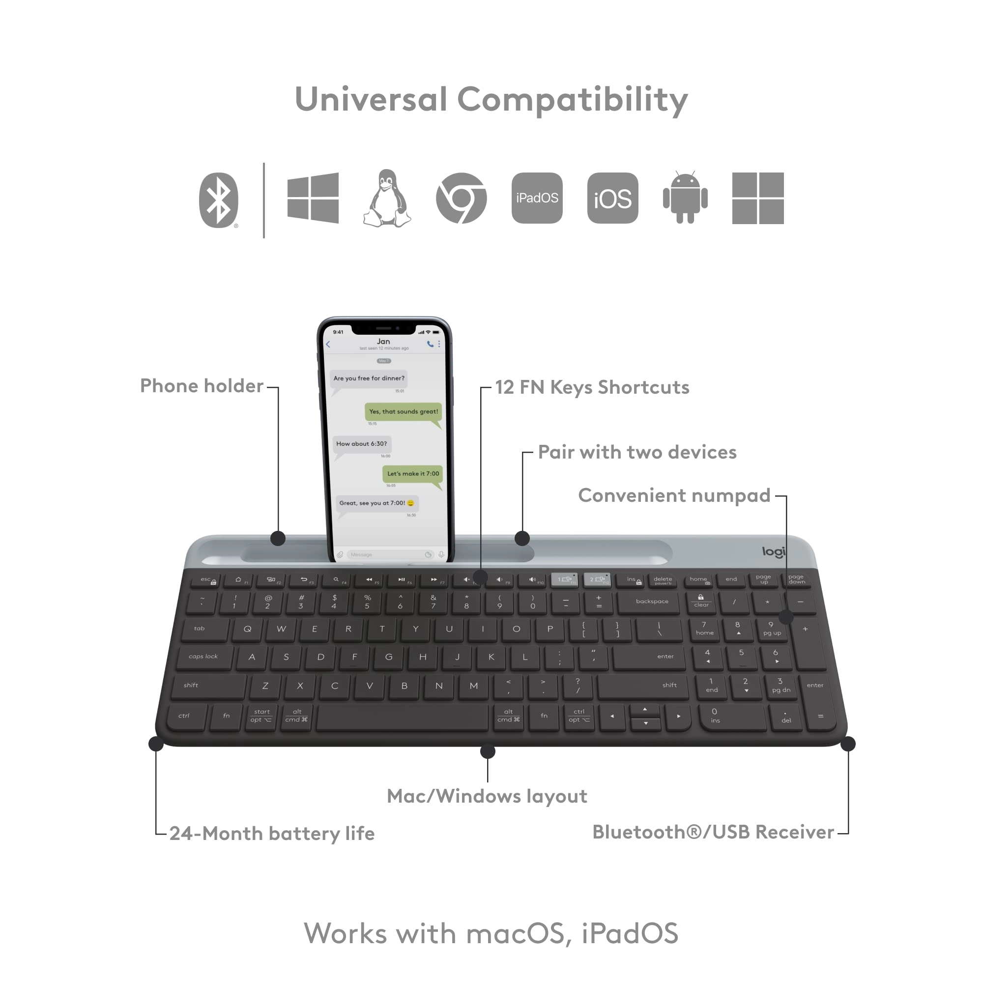 K585 - QWERTY Bluetooth