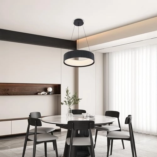 Round LED Chandelier - 3000K–6000K Dimmable