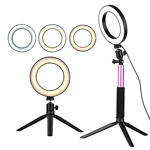 Ring Light LED - 6" Tripod 3 Light Modes