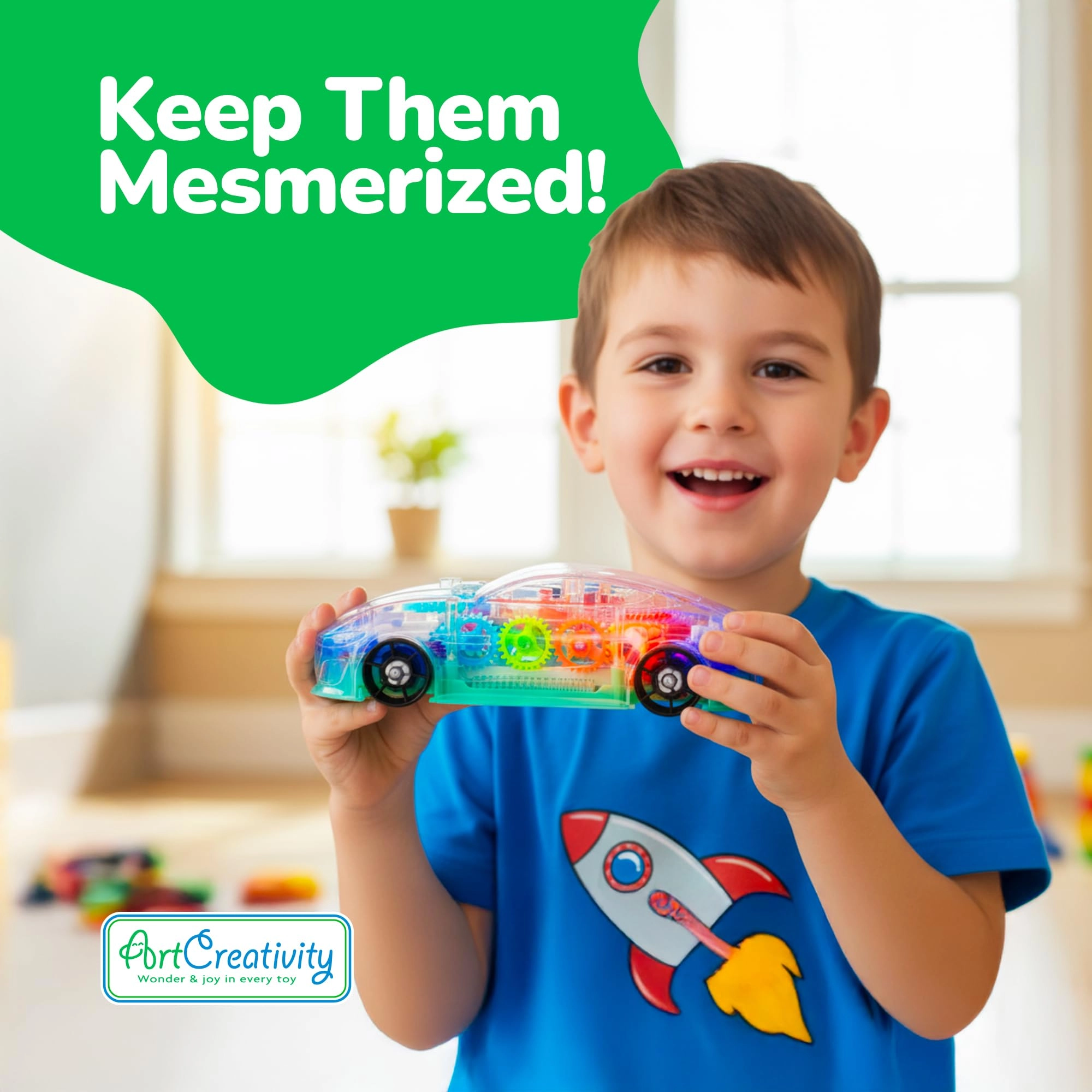 Light Up Transparent Sensory Car - 1PC