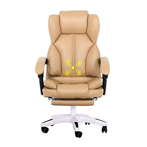 Desk Chair - PU Leather Brown High Back