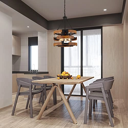 Round Rustic Chandelier - 59"