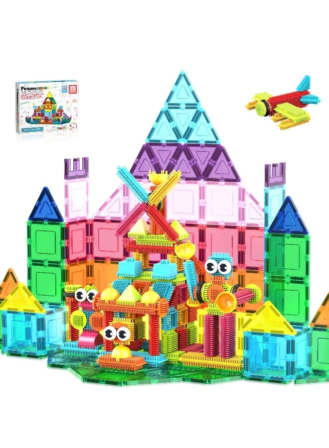 Magnetic Tiles and Soft Hedgehog Building Block Set - 75 pcs