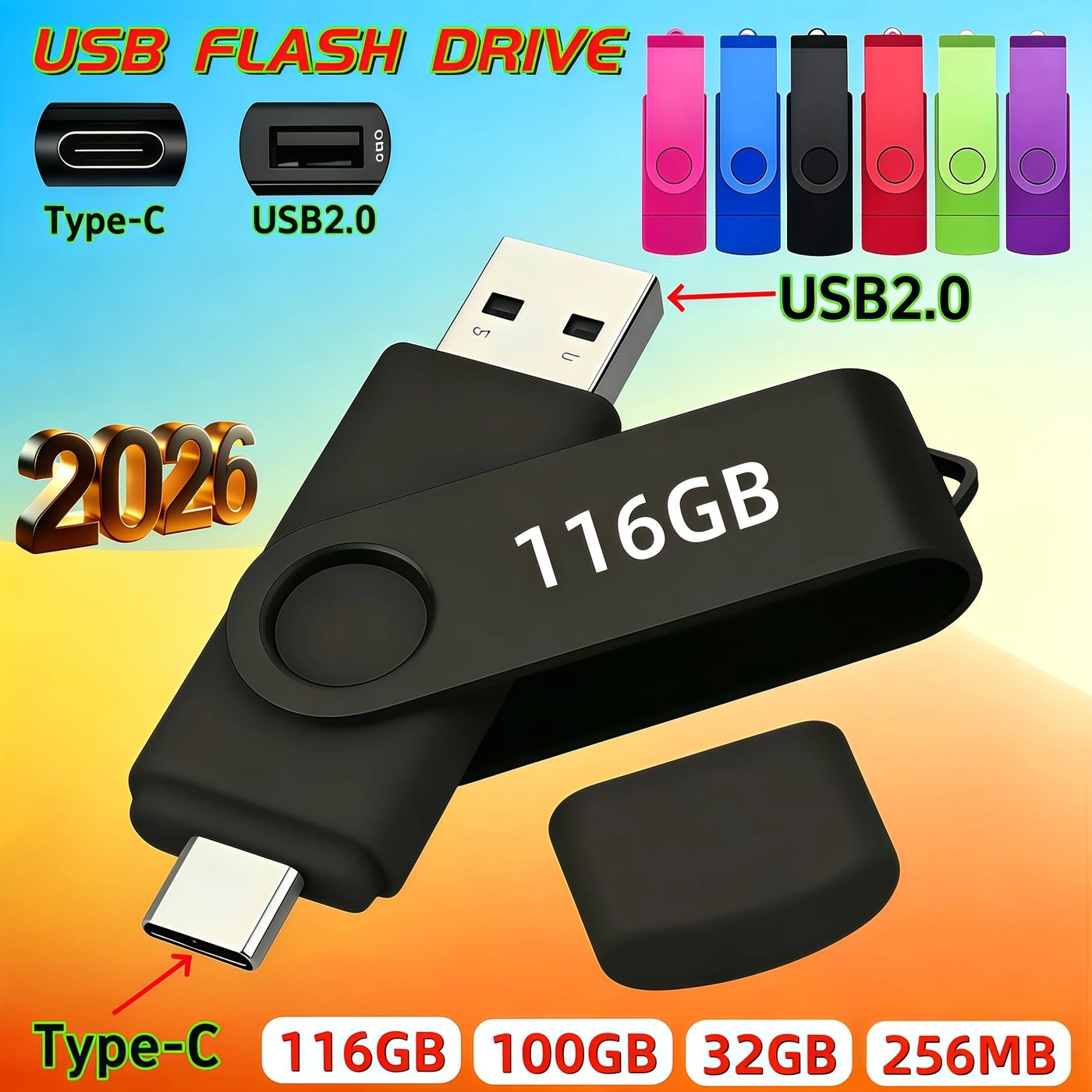 Generic USB 2.0 Type C OTG Flash Drive - USB 2.0 Type C 32GB