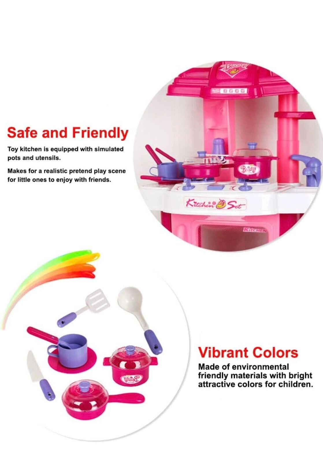 Pretend Cooking Kitchen Set - Interactive Light and Sound