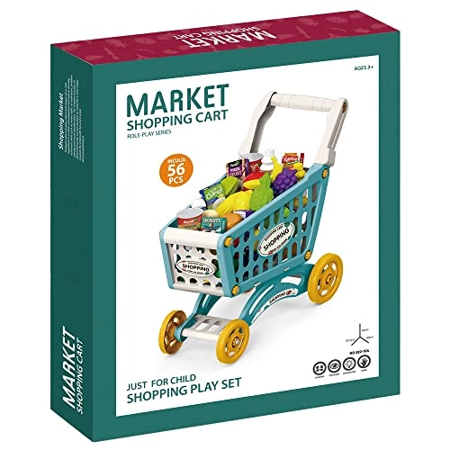 Eazy Kids Role Play Market Shopping Cart - 56 pcs (SAB-LS_DIYSC_BU)