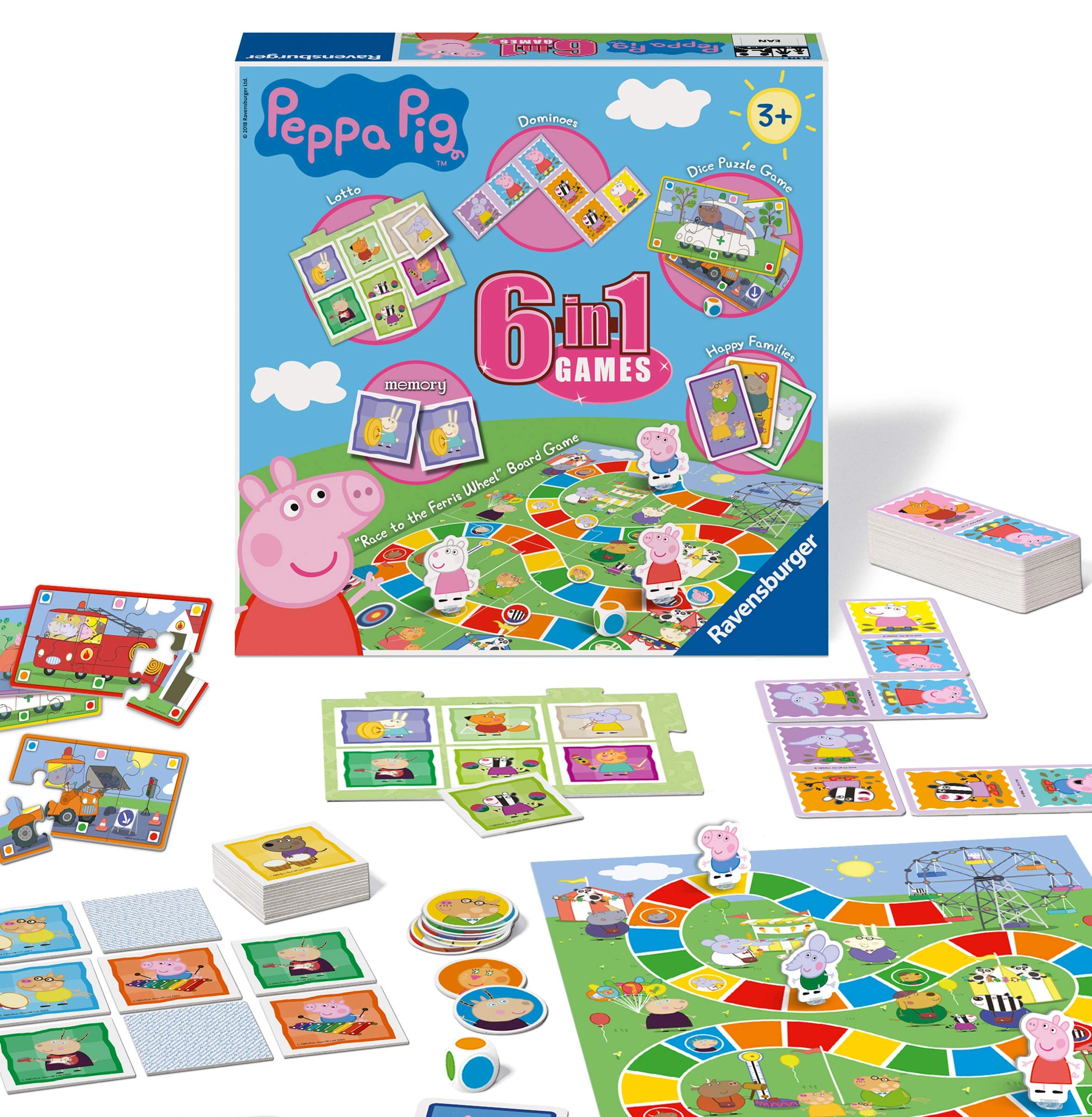 Ravensburger Peppa Pig 6-in-1 Game - 104 3 years and up English