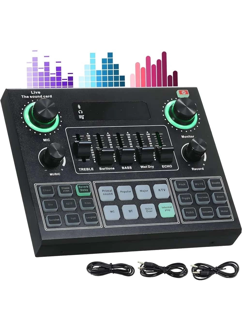 MAKS & CO. V9 - Live Sound Card Bluetooth Dual Mic Support