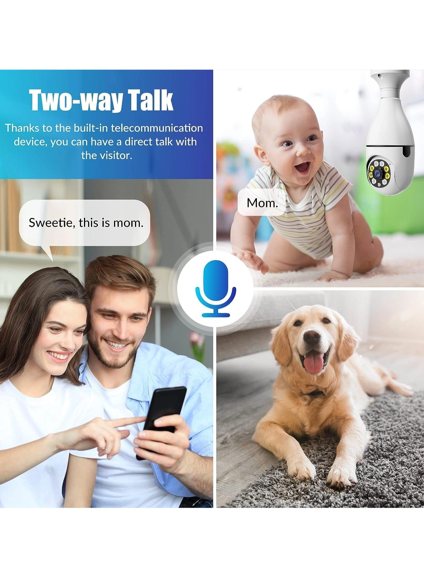 WiFi Light Bulb Camera 1080P