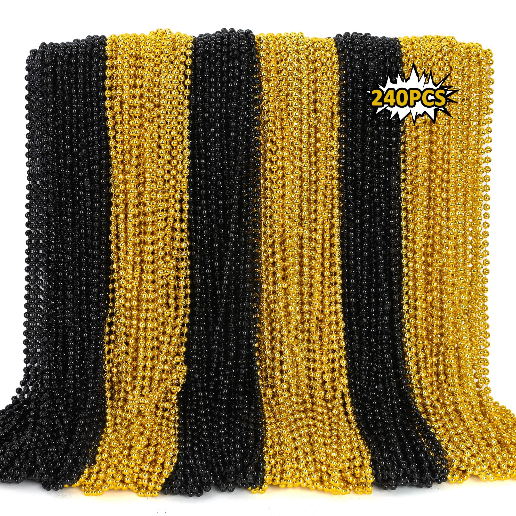 EOBOH Black Gold Beads - 240PCS New Years Eve