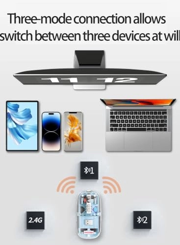 M133 Slim Transparent Dual Mode Wireless Bluetooth Mouse - Wireless
