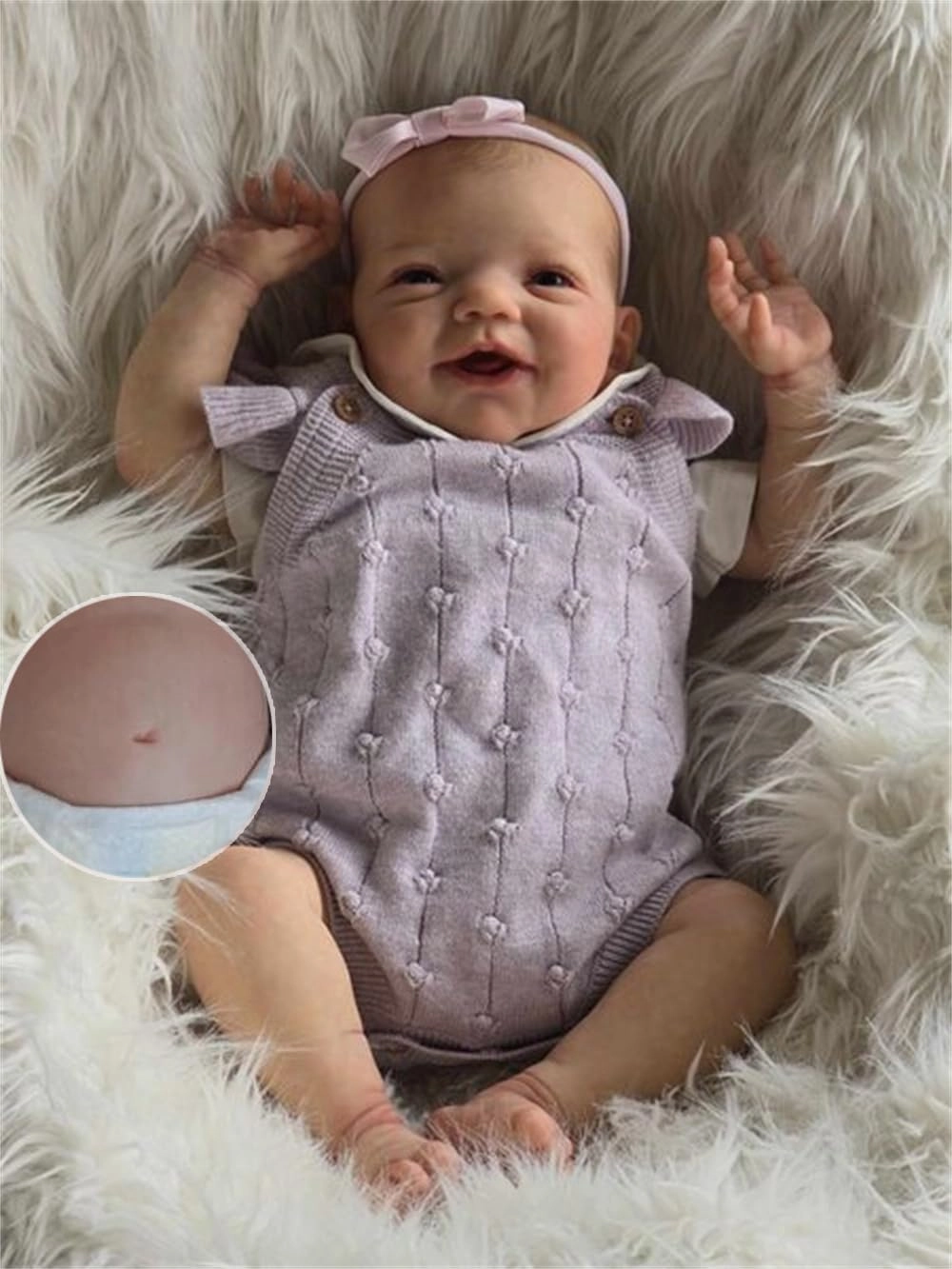 Charlie Reborn Baby Doll - 20 Inch 50 cm Full Vinyl Body Painted Hair Ages 3+