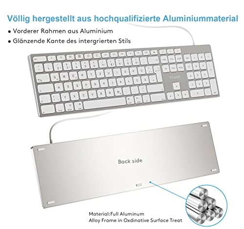 Aluminum Wired keyboard - UK Layout Numeric Keypad Red