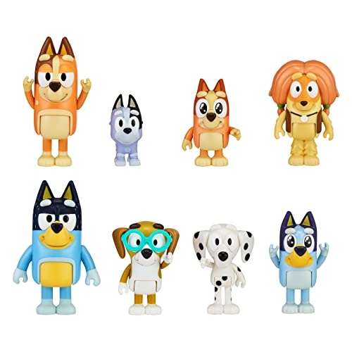 MZA STORES Bluey + Bingo + Bandit + Chilli + Honey + Socks + Chloe + Indy - Bluey - 8 pcs