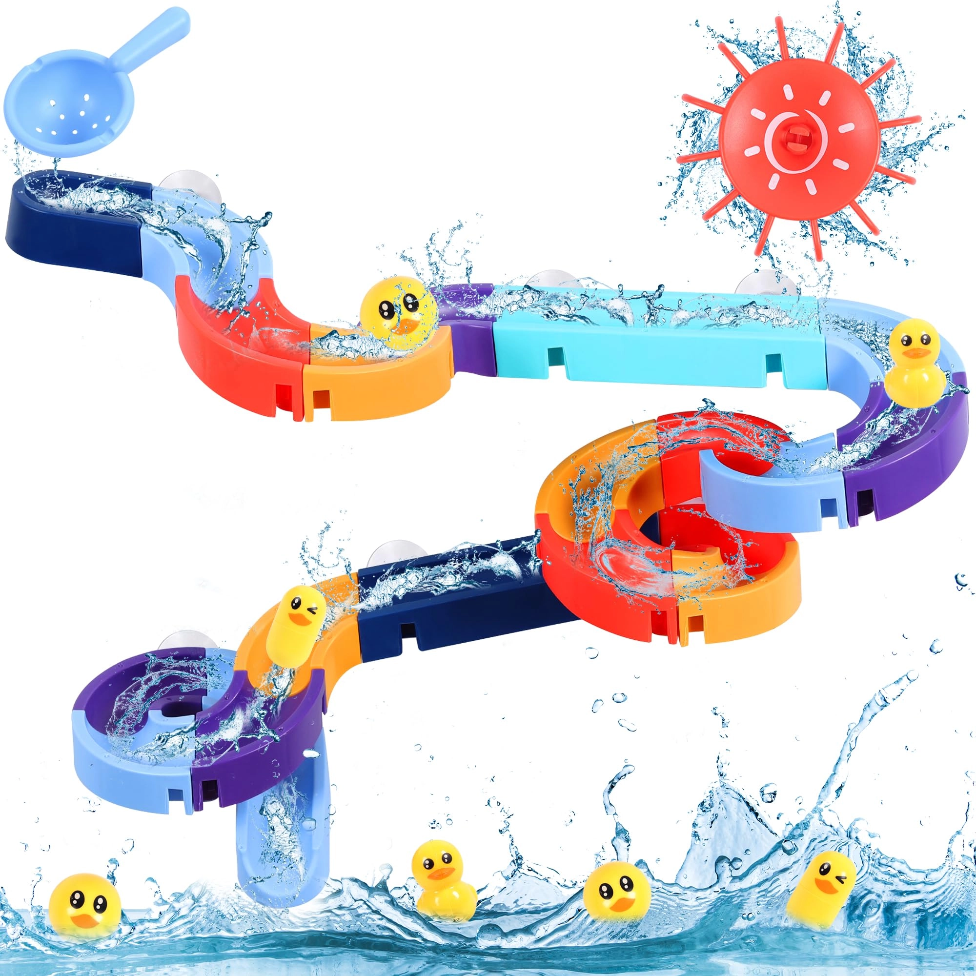 casplus Bath Track Game - Toddler Water Duck Slide