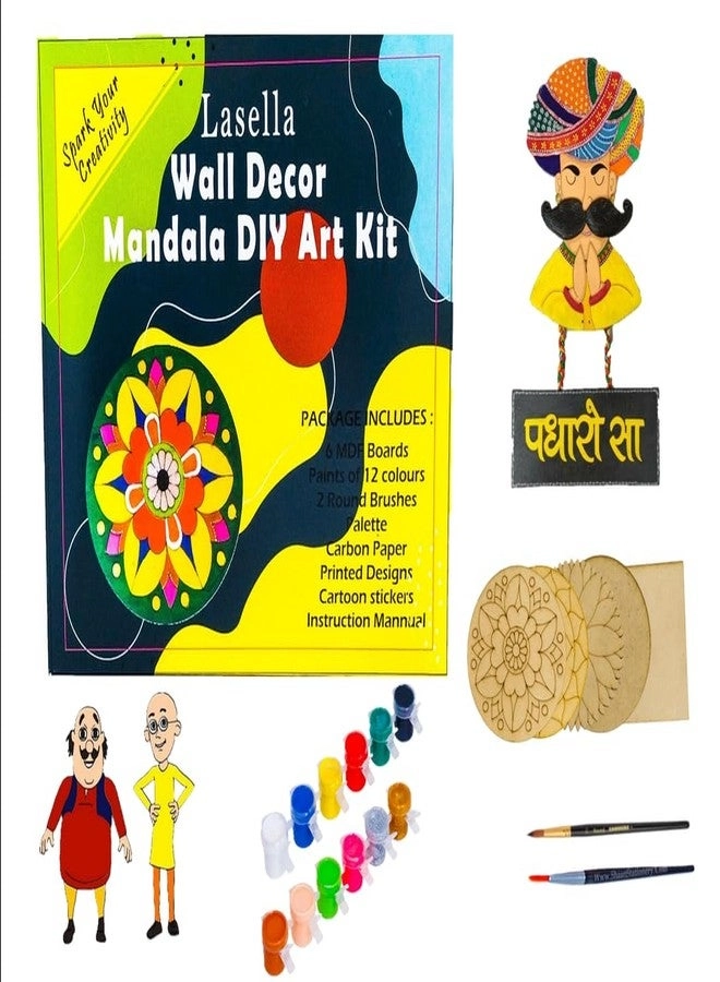 Mandala Craft Kit - Wall Décor 12 Shades Brushes