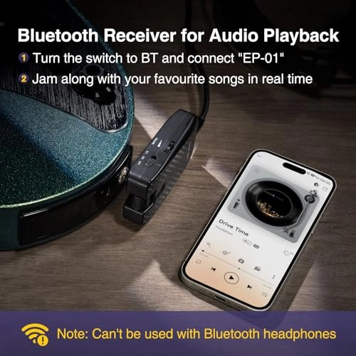 Guitar Headphone Amp - 10 Watts Bluetooth OTG Recording