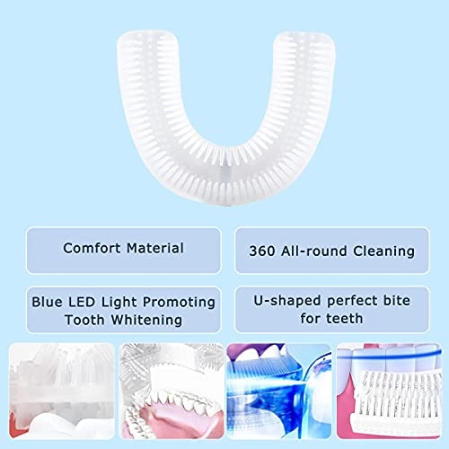U-Shaped Ultrasonic Toothbrush - 360° Cleaning IPX7 Waterproof Rechargeable