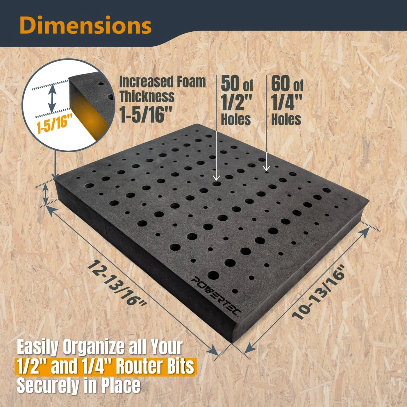 Router Bit Storage Inserts - 1/2\" 1/4\" 110 Bits