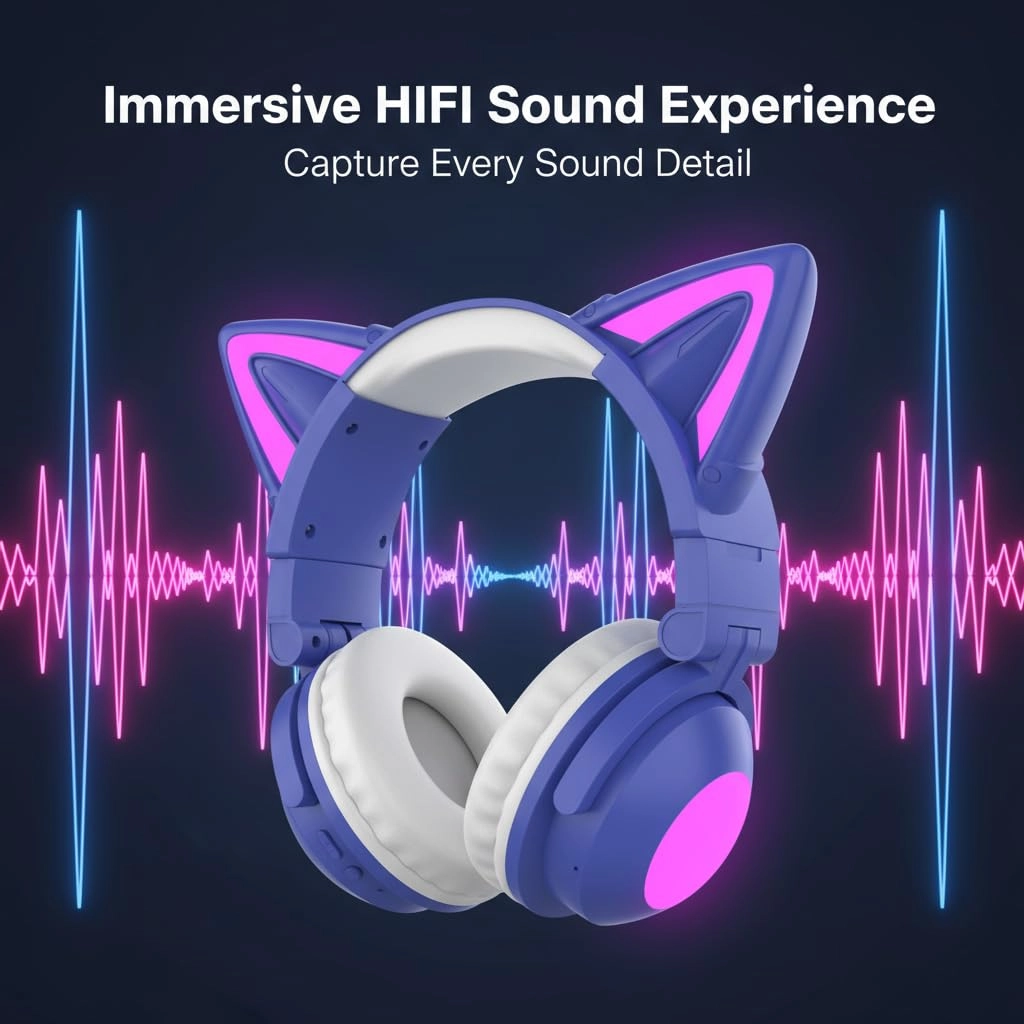 Cat Ear Bluetooth Headphones Wireless Headphone