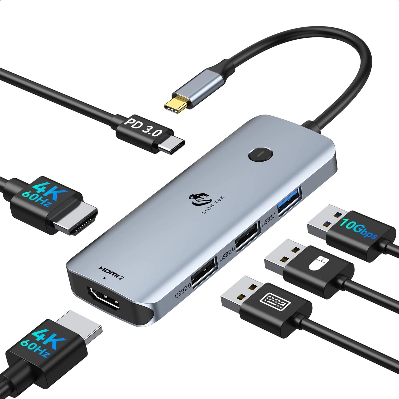 LIONWEI USB C Docking Station - USB C MacBook/Surface/Lenovo/Dell/HP