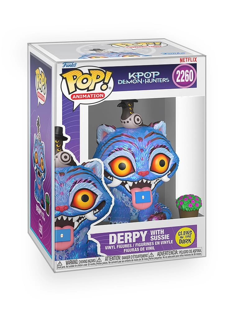 FUNKO Derpy with Sussie - K Pop Demon Hunters - Glows in The Dark + Box Protector - Premium