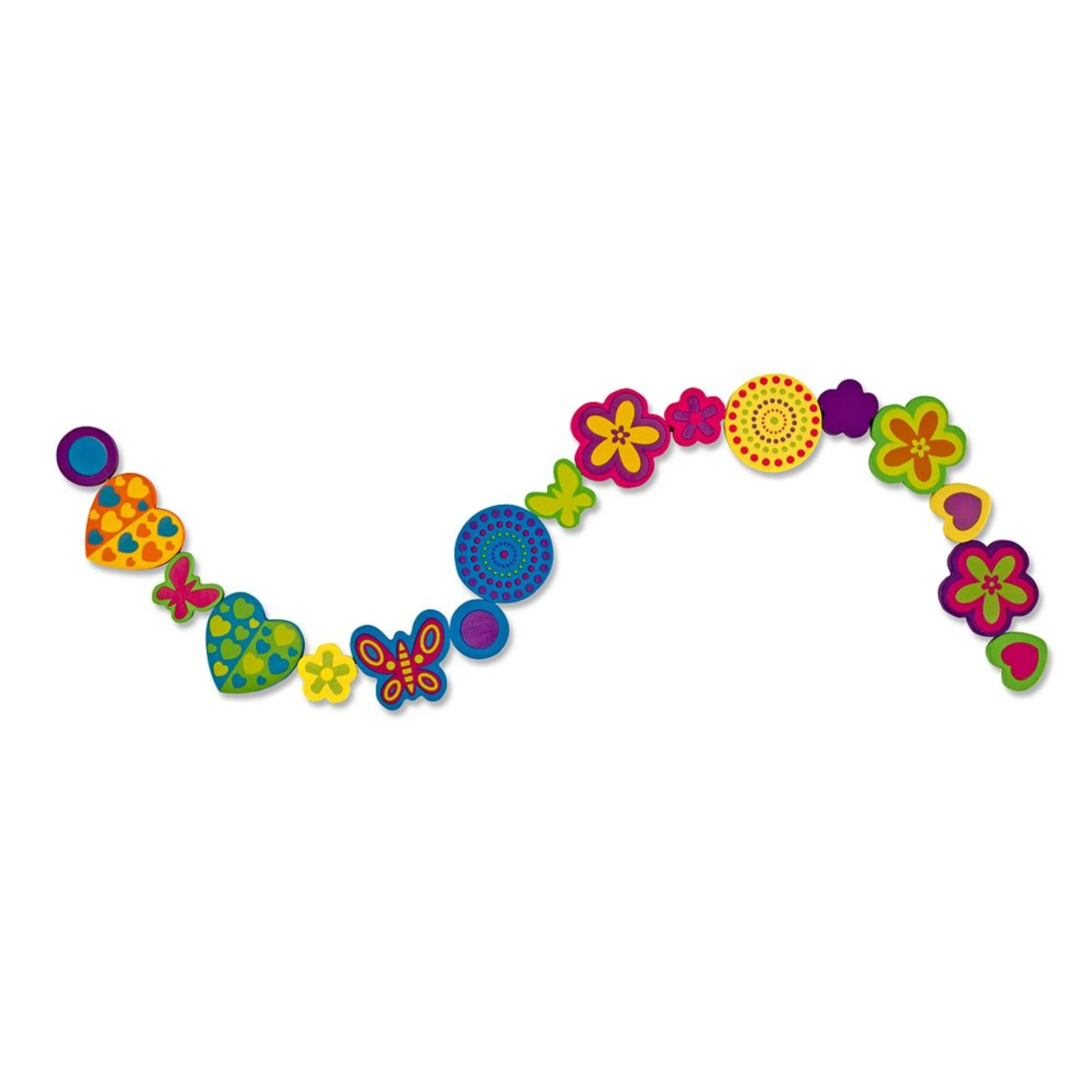 Bead Bouquet - Over 220 wooden beads 8 cords