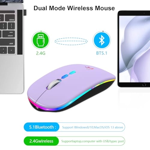 LED Slim Rechargeable Mouse - Wireless