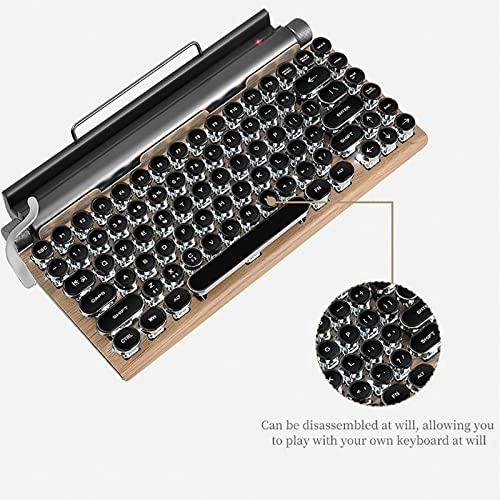 Retro Typewriter Keyboard - Compact 84 Keys Layout Wireless