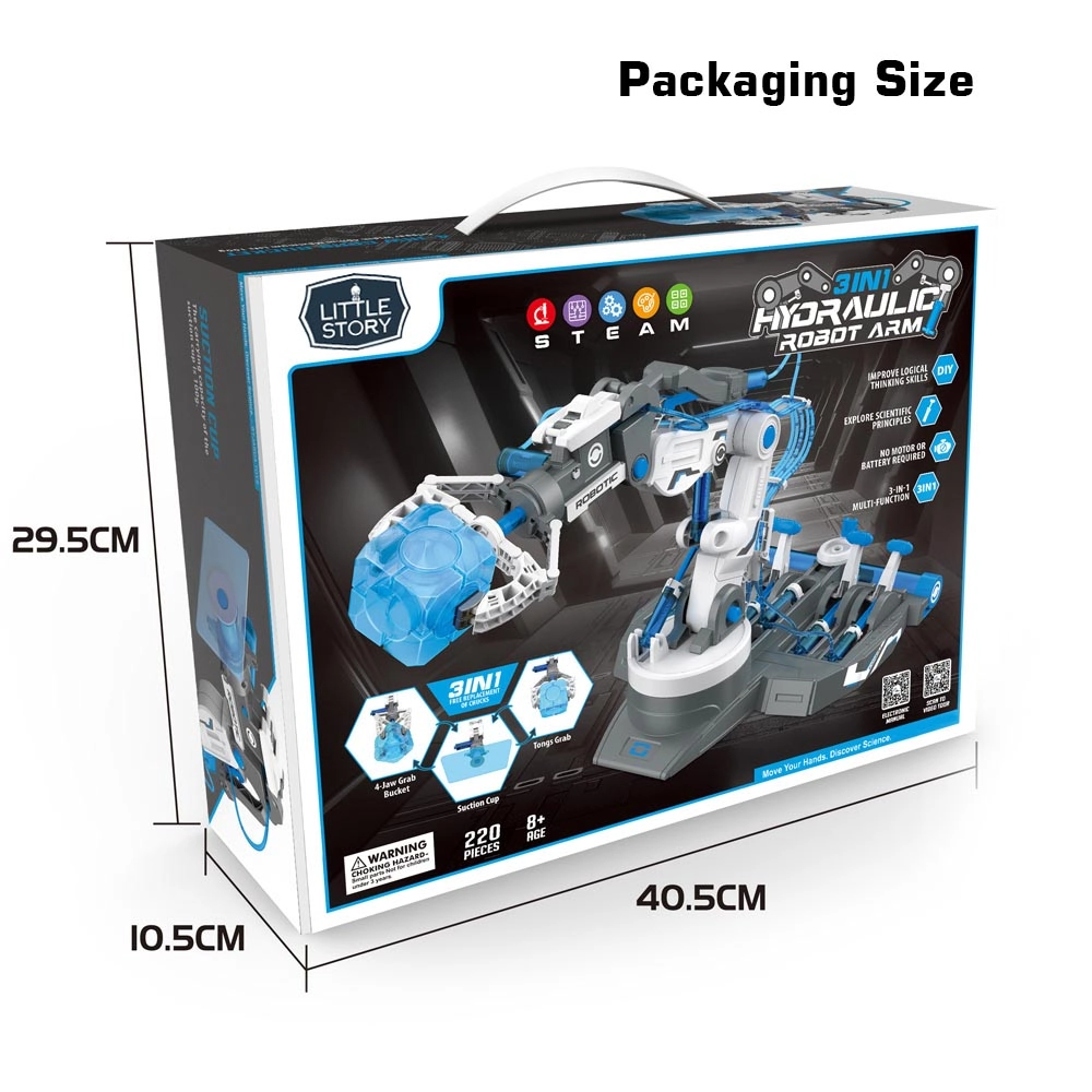 3-In-1 Mechanical/Robotic Arm Toy - 220 pcs Hydraulic