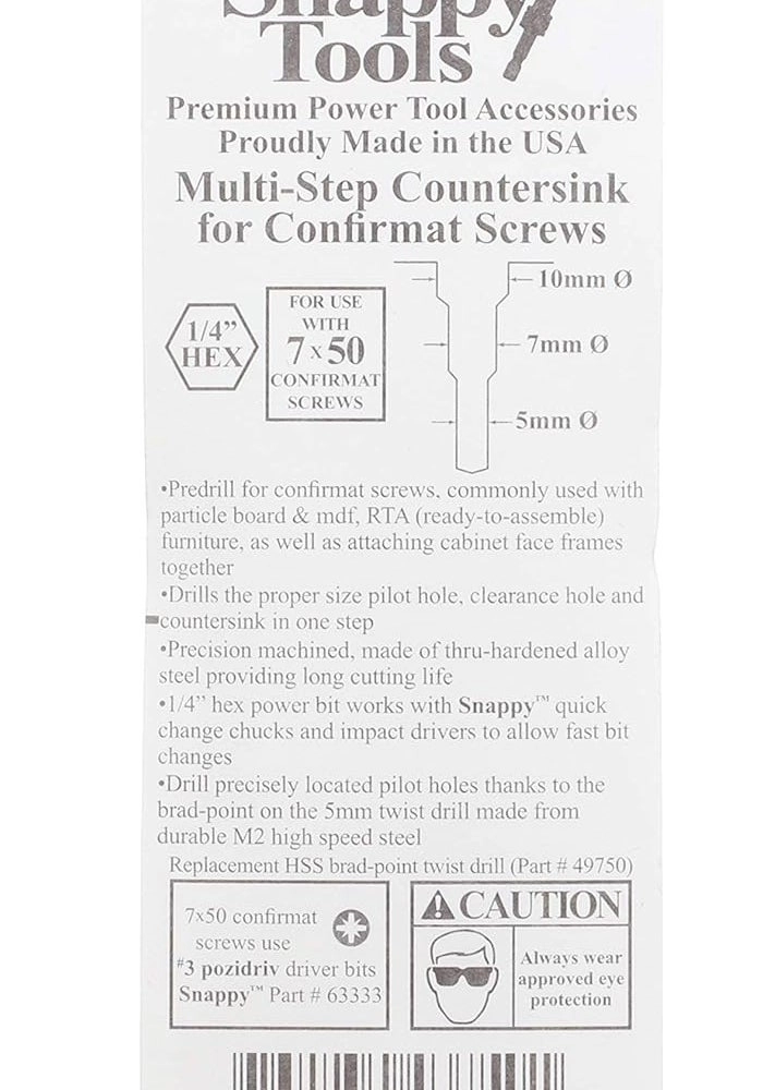 Confirmat Screw Drill Bit - Metal 2 piece(s) 7x50mm