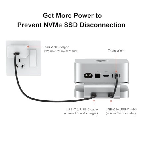 UH60 Pro - Aluminum Stand Hub Docking Station for Mac mini M4/M4 Pro