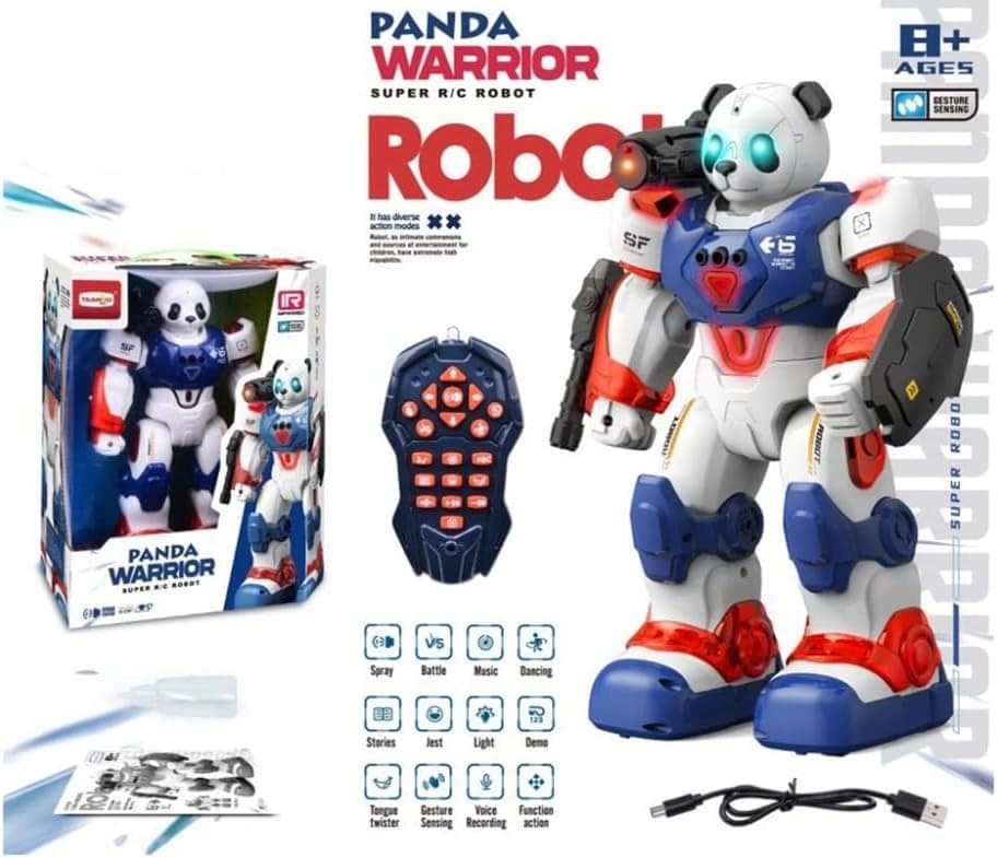 COLOR LAND CHILDRENS TOYS CENTER LLC Panda Warrior - RC Robot Sound And Light