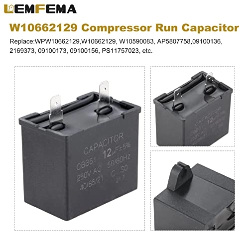 W10189190 TSD2 + W10662129 - Compressor Run Capacitor