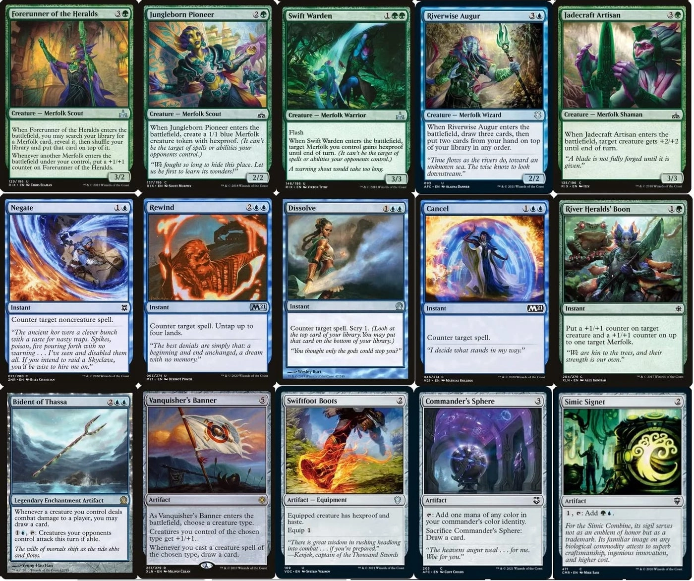 Commander Merfolk - 100 Card Elite Blue/Green