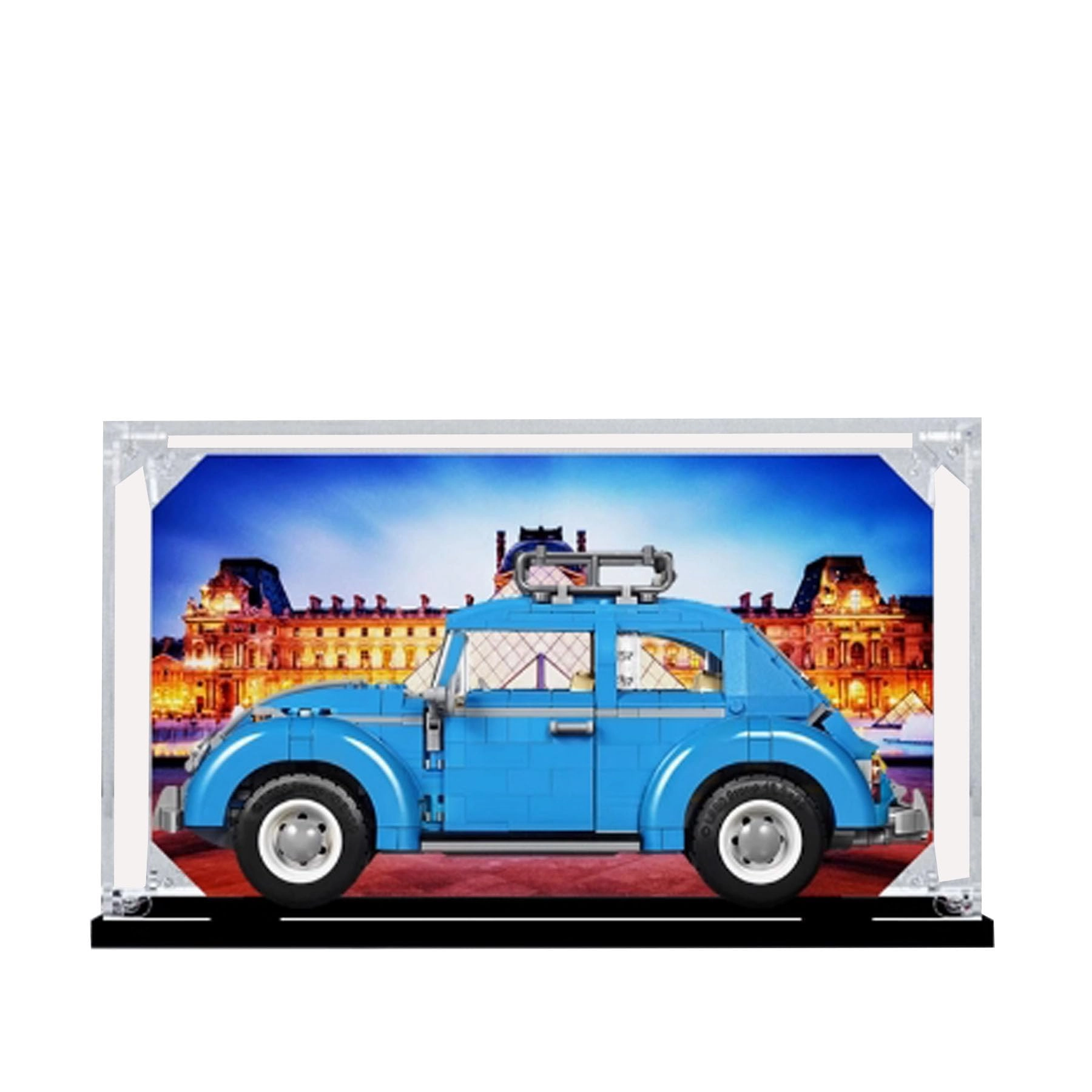 FEIRUBO Acrylic Display Box - Compatible with Lego 10252 Beetle Black Base